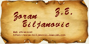 Zoran Biljanović vizit kartica